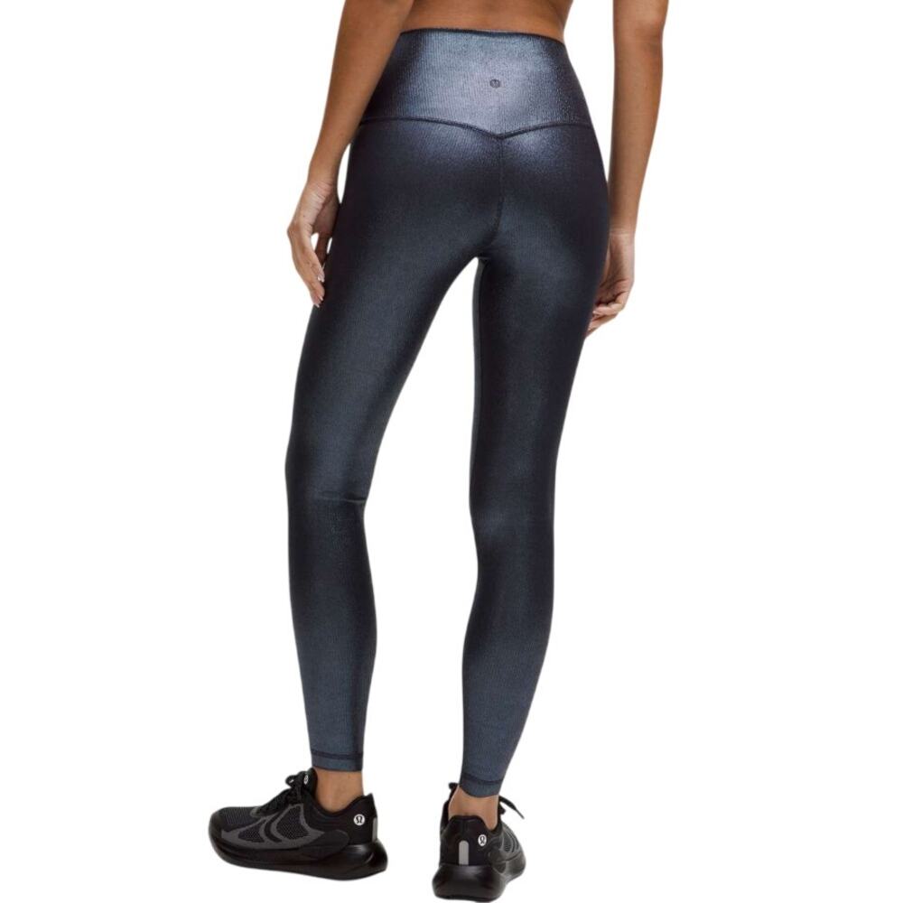 Lululemon Align High-Rise Ribbed Pant 28" *Shine Size 6 Radiate Foil Print Black